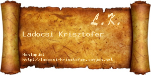 Ladocsi Krisztofer névjegykártya
